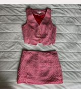 Red and White Gingham Matching Set  Photo 0