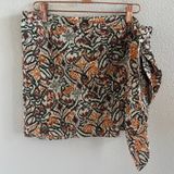 Zara Wrap Style Side Tie Textured Mini Skirt Small Photo 0