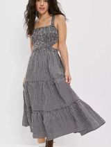 NWOT American Eagle Smocked Midi Dress Gingham Size Small Photo 0