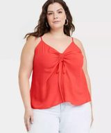 Ava & Viv NWT  Red Cinched Top Photo 0