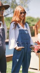 We Wore What  Basic Straight Leg Denim Overalls Photo 0