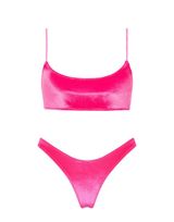 Pink Velour Triangl Bikini Photo 0