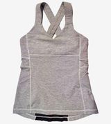 Lululemon women's tank top gray 8 Push Your Limits Heathered Coal Wee stripe Photo 0