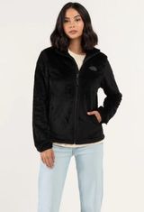 Osito Women’s Fuzzy Black Zip UP Jacket Large Photo 0