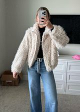 Boutique Fur Jacket White Size M Photo 0