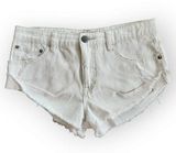 Free People White Mid Rise Super Cheeky Jean Shorts 26 Photo 0