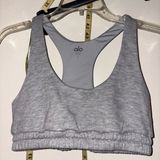 Alo Yoga Scoop Neck Sweatshirt Bra Heather Grey Sz Small NWT Photo 0