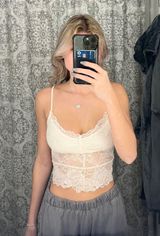 Free People Off-white Lace Cami Photo 0