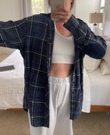 Gap Oversized Blue Flannel Photo 0