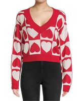 Madden NYC Heart V-Neck Sweater L Photo 0