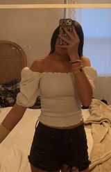 Francesca's Off The Shoulder Ruched Top Photo 0