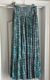 Natural Life Chic Floral Skirt in Blue and Pink Worn Once Small Photo 0