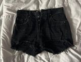 Levi's Black Distressed Jean Shorts Photo 0