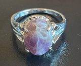 Elegant purple amethyst gemstone ring size 9 Silver Photo 0