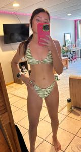Green Zebra Print Bikini Photo 0