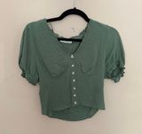 Paper Crane Cropped Green Shirt Photo 0