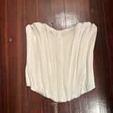 Zara White Satin Hook & Loop Bustier Corset Photo 0
