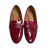Nine West Red Burgundy Crimson Patent Leather Loafer Flats Round Pointed Toe 9.5 Photo 0