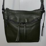 Vince Camuto Staja Crossbody Pebbled Leather Handbag Pine Forest Green Purse Photo 0