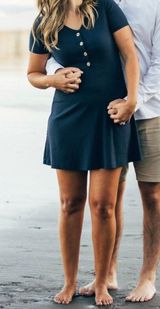 Navy Blue T-shirt Dress Photo 0