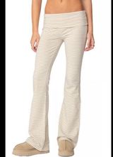 Edikted Kaeli Stripe Flare Pants - Beige Medium Photo 0