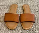 Old Navy Cognac Faux Leather Slide On Sandals 9 Photo 0