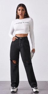 Black High Waisted Jeans Photo 0