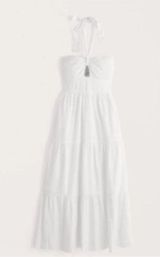 Abercrombie & Fitch Cream Halter Maxi Dress Photo 0