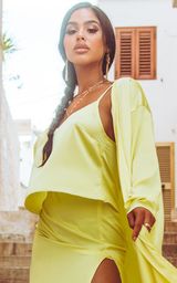 Pretty Little Thing Lime Satin Cami Photo 0