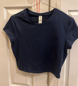 Alo Yoga Navy Cropped Shirt Photo 0
