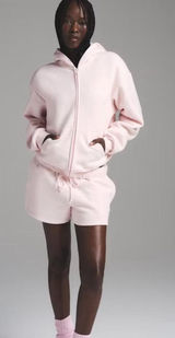 NWT Skims Pink Hooded Zip up and Shorts Set Photo 0