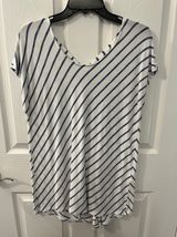 Chico’s Petite Size 1 (medium) Blue & White Tunic Top Photo 0