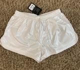 White Metallic Shorts Photo 0