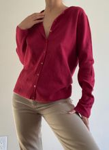 Neiman Marcus Raspberry Pink Cardigan Deadstock Photo 0