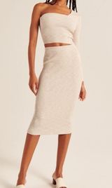 Elevated Ribbed Sweater Skirt Midi Photo 0