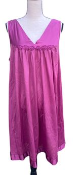 Vanity Fair Vintage  Plum Purple Sleeveless Short Nightgown Dress Pajamas 1X Photo 0