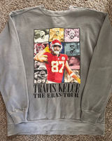 Comfort Colors Travis Kelce The Eras Tour Gray Sweatshirt Crewneck Large Photo 0