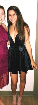 Lulus Black Velvet Dress Photo 0