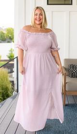Andree by Unit Smocked Ruffle Maxi Dress With Slit Photo 0