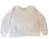 prAna Silverspring Pullover Sweater size S Cream Cable Herringbone Pockets Photo 0