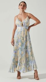The Label Loralee Pleated Floral Midi Dress Photo 0