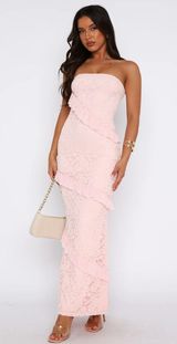 White Fox She’s a Masterpiece Lace Strapless Dress XS Photo 0