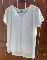Thyme & Honey White Dotted Blouse  Photo 0