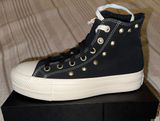 Converse Ctas Hi Lift Black Suede Studs Women's Platform Sneakers Photo 0