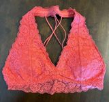 Gilly Hicks Pink Strappy Lace Bralette Padded Large Photo 0