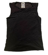 Y2K‎ Vocal Size S Jeweled Mesh Tank Top Black Distressed Grunge Alternative Goth Photo 0