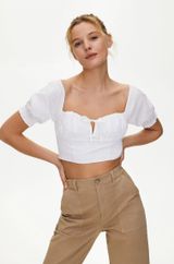Aritzia Sun•deh Countess Puff Sleeve Crop Top Photo 0