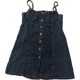 Vintage Gap Mini Denim Dress Button Up Strappy Boho Very Y2K Size 4 Photo 0