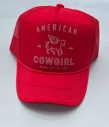 American Cowgirl Trucker Hat Red Photo 0