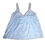 Romwe Y2K Coquette Lace Overlay Tank Top Light Blue Size M/6 Photo 0